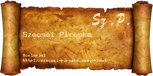 Szecsei Piroska névjegykártya